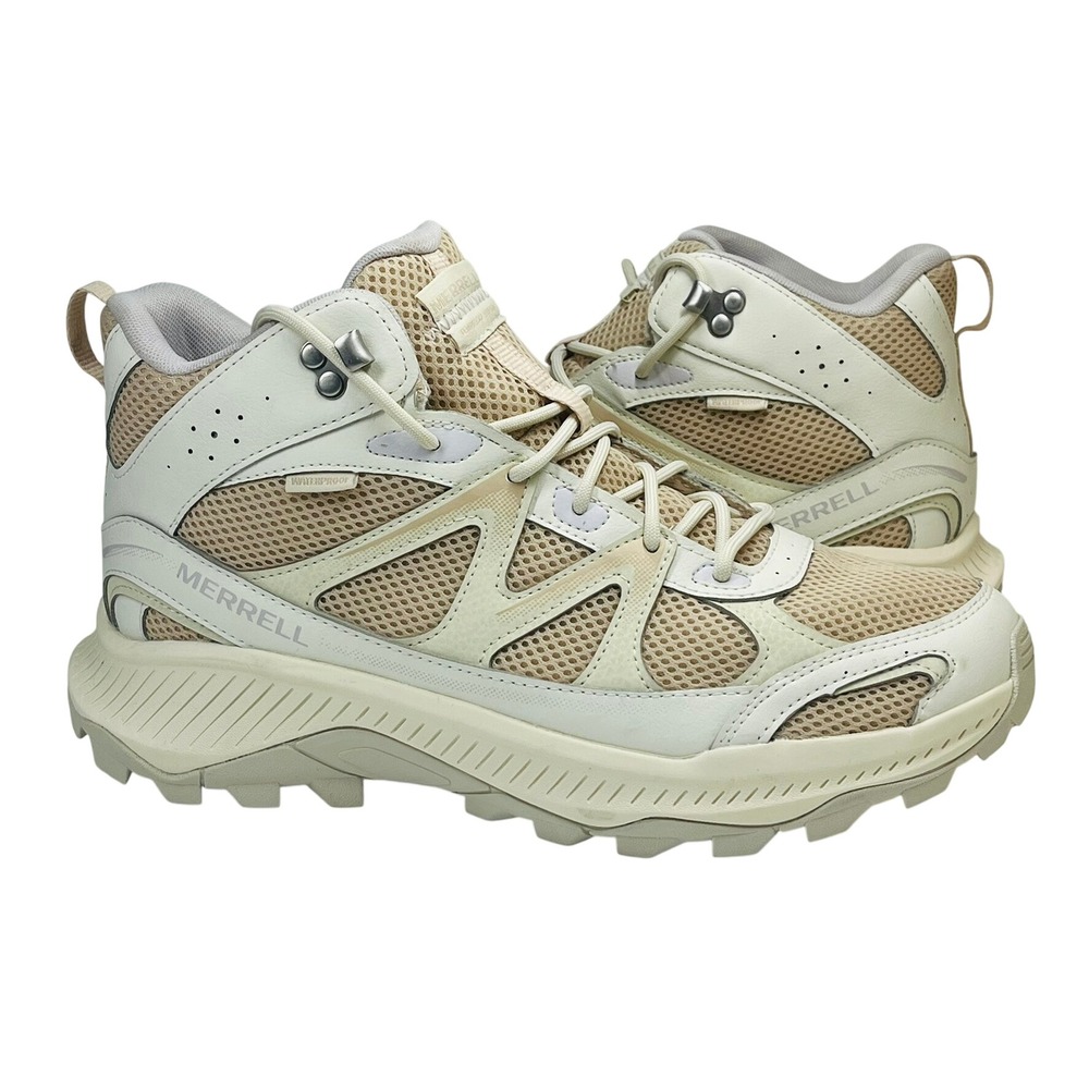 Merrell Tempo EXP Mid WP Hiking Boots Women 11 Cream Tan Waterproof J038886